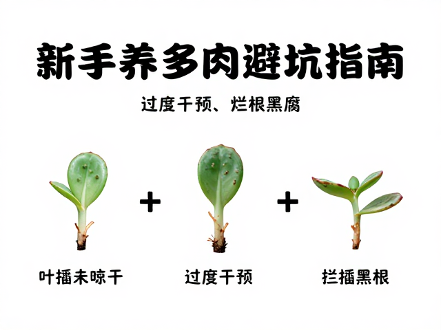 新手养多肉避坑指南，叶插未晾干、过度干预导致烂根黑腐？