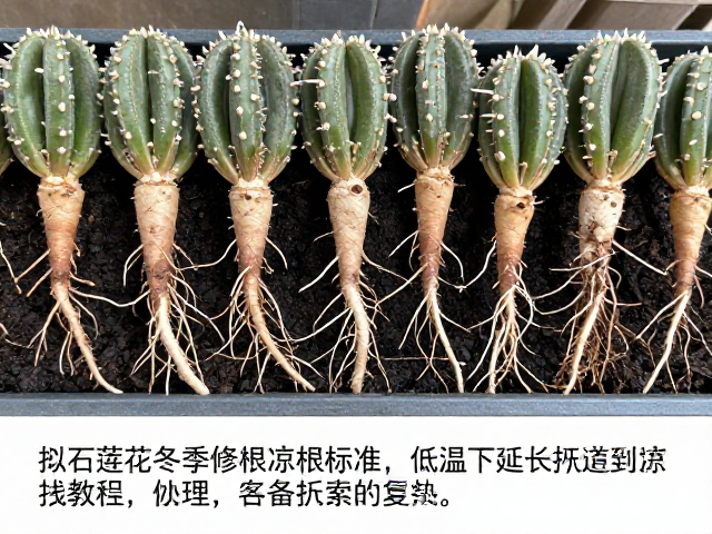 拟石莲花冬季修根晾根标准，低温下延长恢复期实操教程