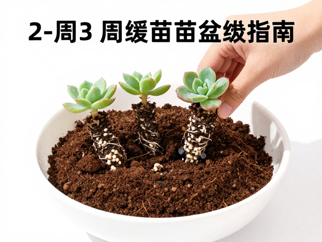 上盆手法与定根水的关键操作