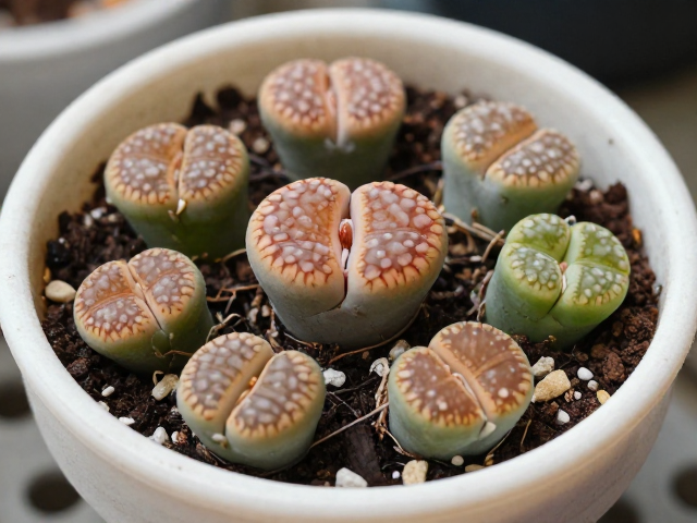 多肉缓苗期怎么养？生石花脱皮期控水，植株不晃即服盆