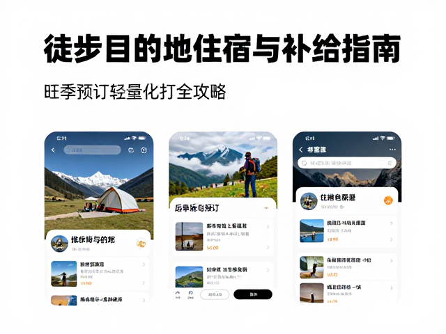 徒步目的地住宿与补给指南,旺季预订与轻量化打包全攻略