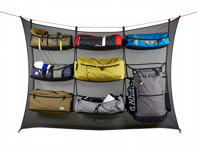 轻量化徒步帐篷悬挂置物兜,重物稳固摆放,告别杂乱收纳