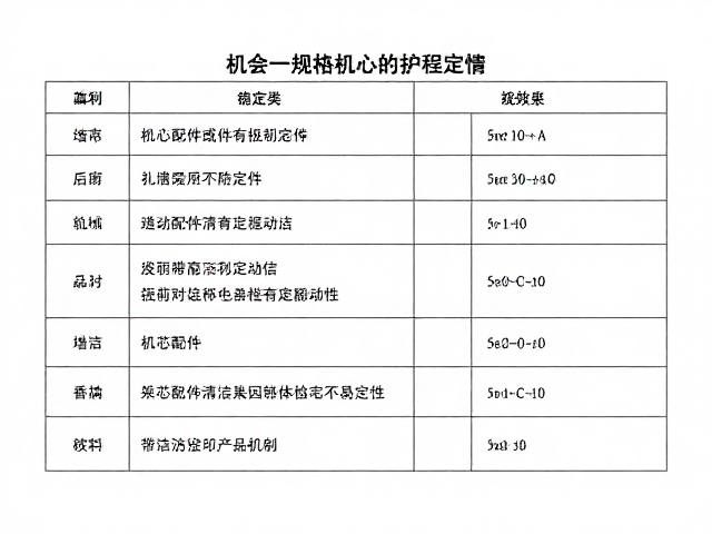 机芯配件统一规格保障稳定性,附表带清洁护理指南