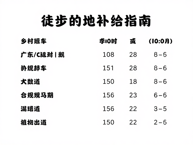 徒步目的地住宿补给指南,乡村班车时刻与天气突变预案