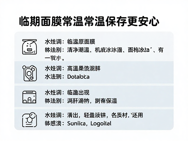 临期面膜的储存环境要避开高温与潮湿