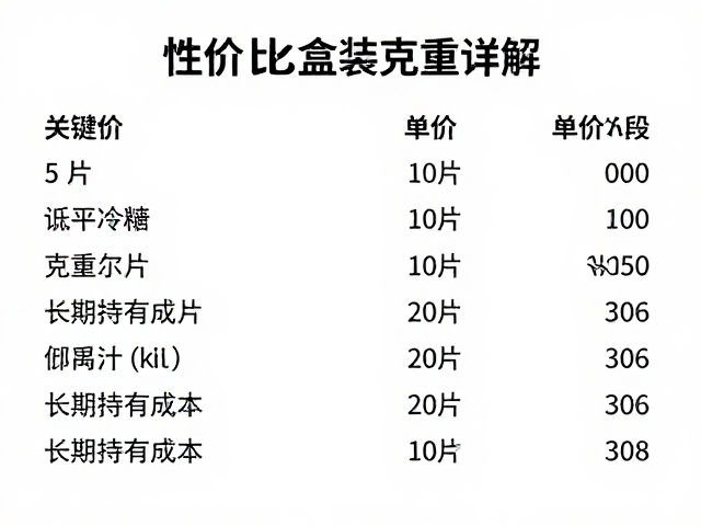 单价计算与长期持有成本