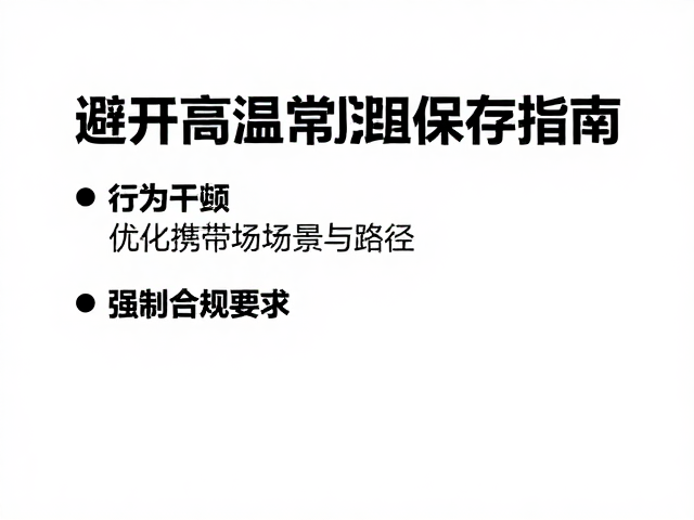 行为干预:优化携带场景与路径
