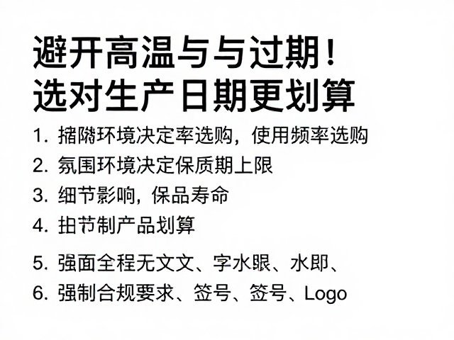 储存环境决定保质期上限，细节影响产品寿命