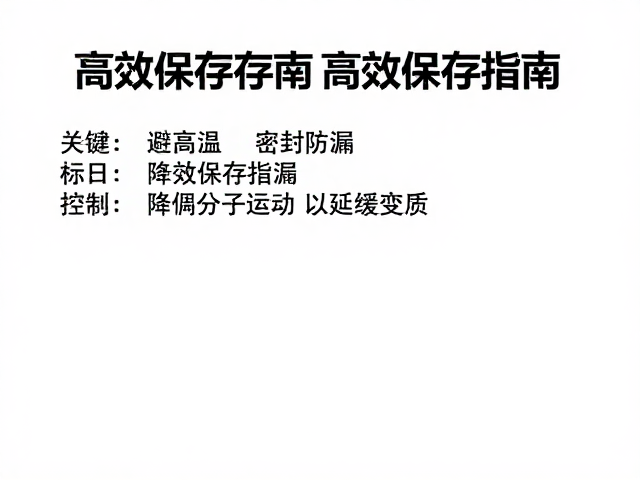 控温:降低分子运动以延缓变质