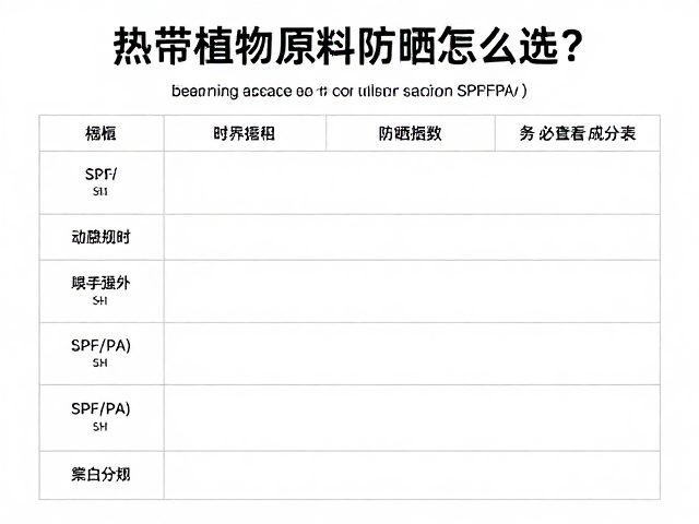 成分表解读与防晒指数(SPF/PA)的对应关系