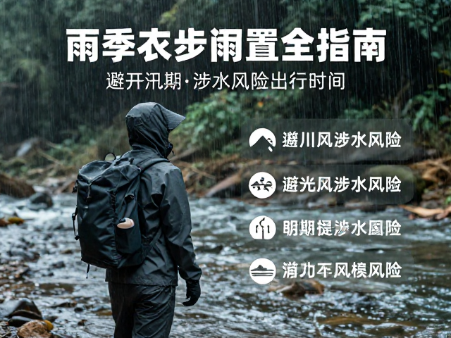 雨季徒步最佳出行时间,避开汛期涉水风险,冲锋衣雨具全指南
