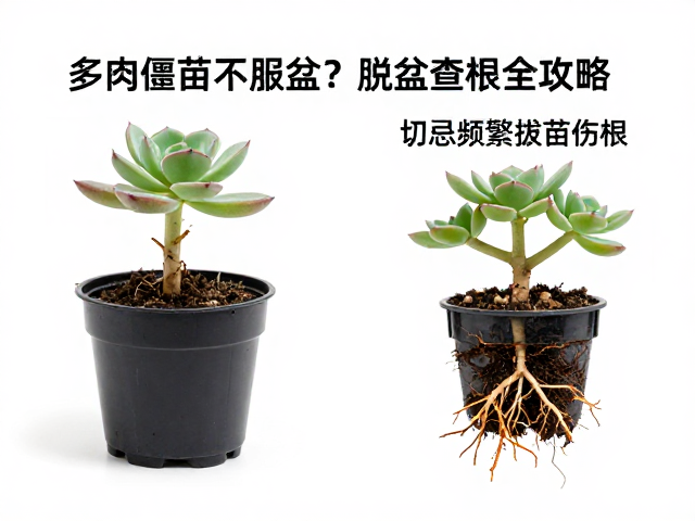 多肉僵苗不服盆？脱盆查根全攻略，切忌频繁拔苗伤根