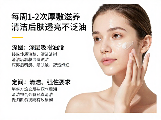 每周1-2次厚敷滋养,深层吸附油脂,清洁后肌肤透亮不泛油