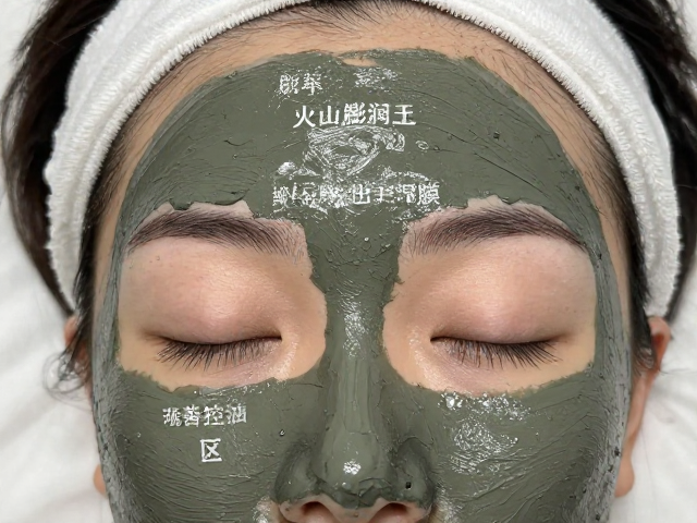 火山膨润土泥膜,精准控油T区,改善额头局部出油难题