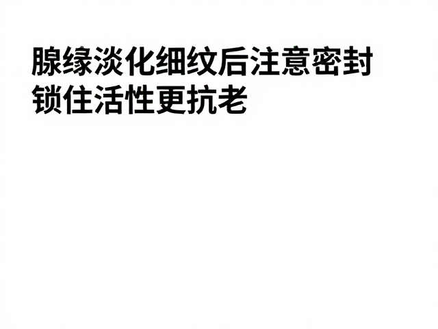 科学搭配提升细纹淡化效果
