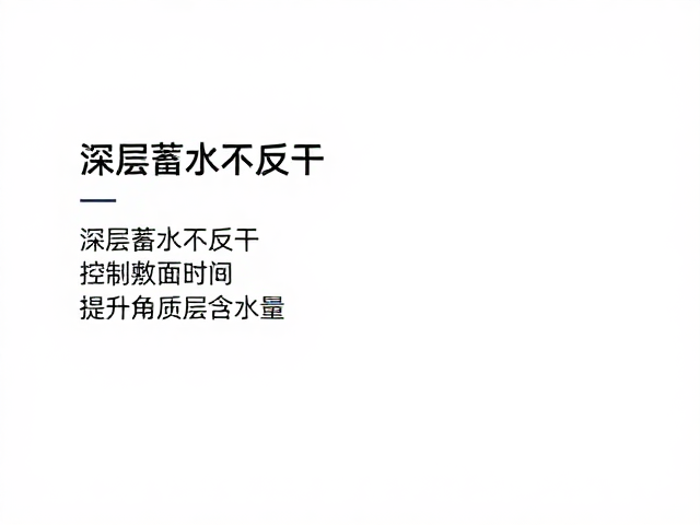 深层蓄水不反干,控制敷面时间,提升角质层含水量