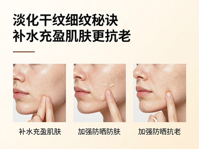 淡化干纹细纹秘诀,补水充盈肌肤,加强防晒更抗老