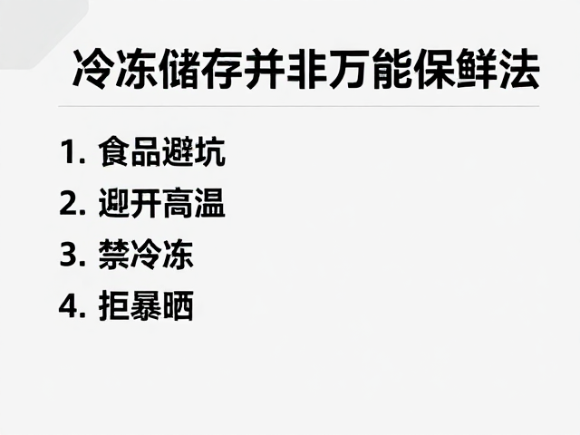 冷冻储存并非万能保鲜法