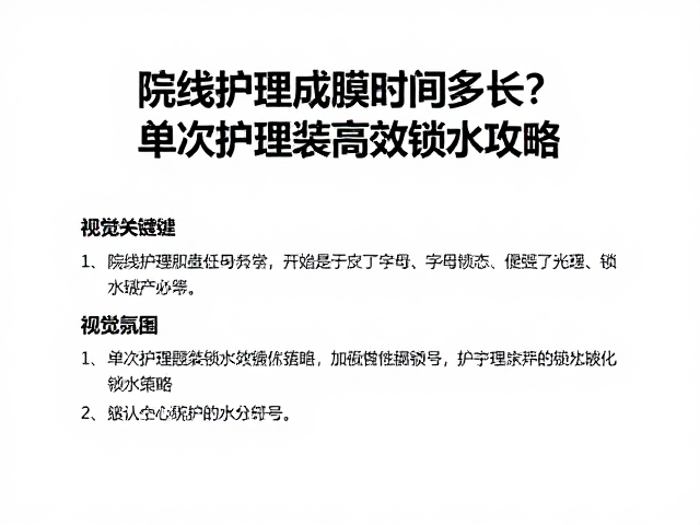 单次护理下的锁水效率优化策略