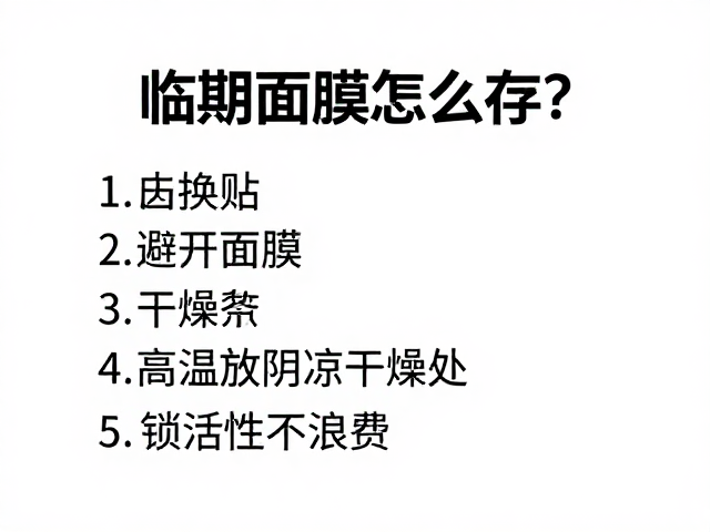 临期面膜怎么存?避开高温放阴凉干燥处,锁住活性不浪费