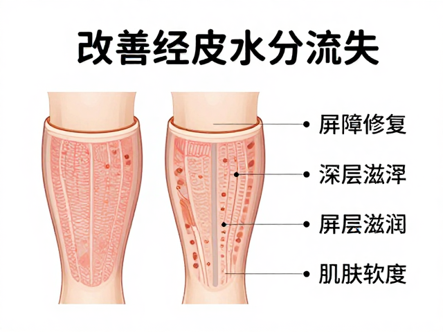 改善经皮水分流失,深层滋润提升肌肤柔软度