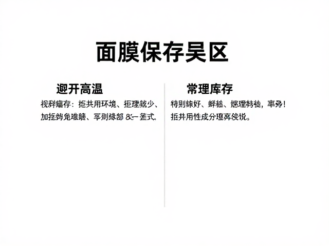 面膜保存误区,避开高温、拒共用罐装、常理库存