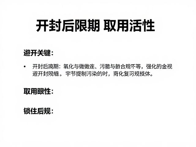 开封后限期：氧化与微生物污染的双重挑战