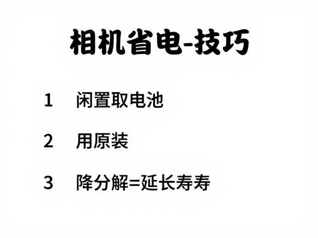 相机省电技巧,闲置取电池、用原装、降分辨率延长寿命
