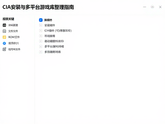 CIA安装教程，ROM文件与多平台游戏库整理指南