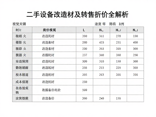 二手设备改造耗材定价、数据备份费用及转售折价全解析
