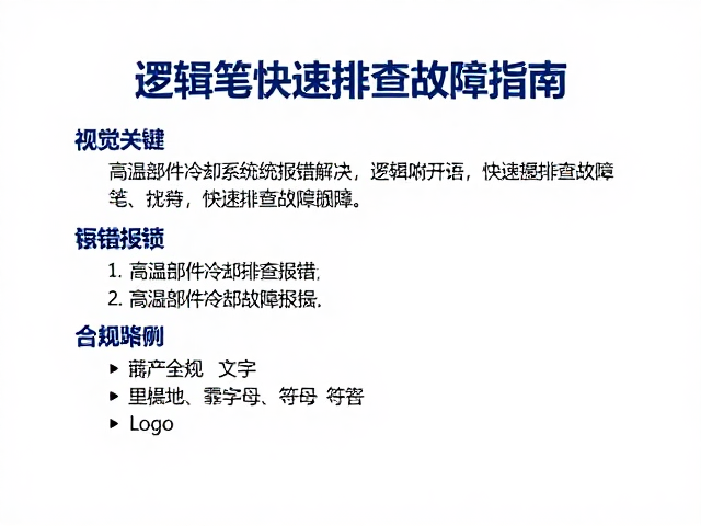 高温部件冷却系统报错解决，逻辑笔快速排查故障指南
