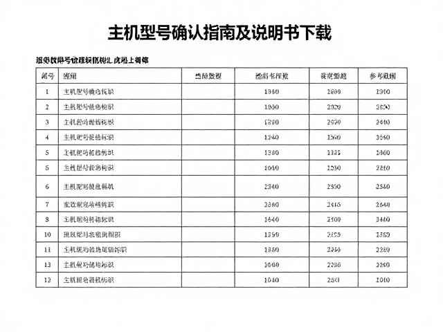 主机型号确认指南及说明书下载，附维修检测参考数据