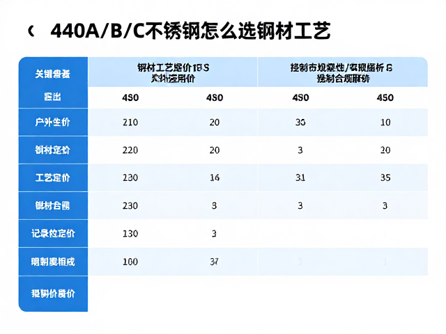 440A/B/C不锈钢怎么选?钢材工艺定价与户外适用性全对比