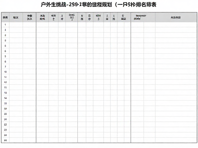 户外生存挑战,靶纸靶板成绩记录与排名攻略