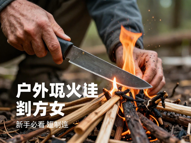 户外生存指南,用工具刀平刃制作引火材料,新手必看的野外取火技巧
