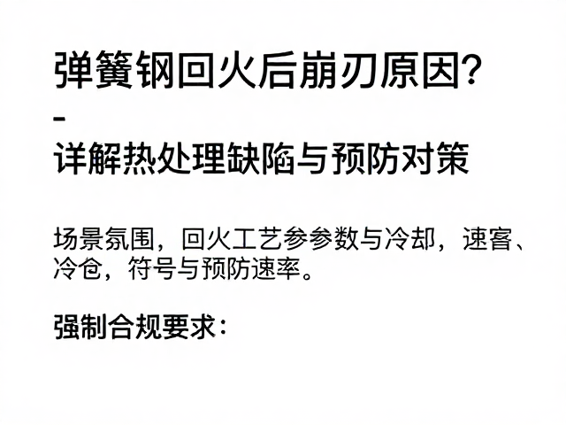弹簧钢回火后崩刃原因?详解热处理缺陷与预防对策