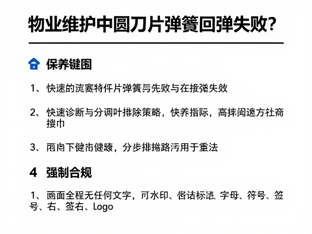 物业维护中圆刀片弹簧回弹失效？3步快速解决与保养指南