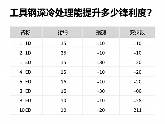 工具钢深冷处理能提升多少锋利度？实测数据揭秘
