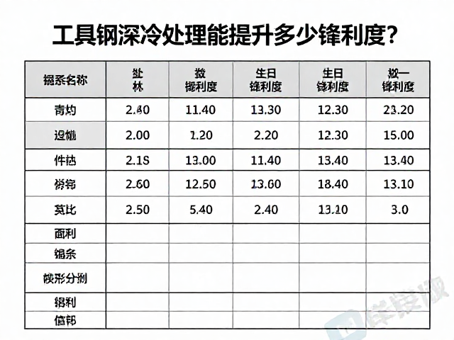 工具钢深冷处理能提升多少锋利度？实测数据揭秘