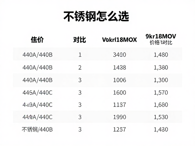 440A/440B/440C与9Cr18MOV价格对比,不锈钢怎么选?