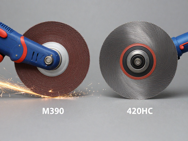 Bohler M390与420HC钢砂带打磨对比,锋利度与耐用性全解析