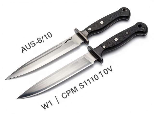 AUS-8/10、W1与CPM S110V钢材对比,哪款刀具钢更锋利耐用?