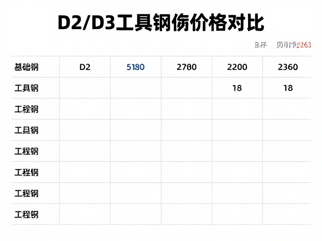 D2/D3工具钢价格对比,硬度差异与选购指南