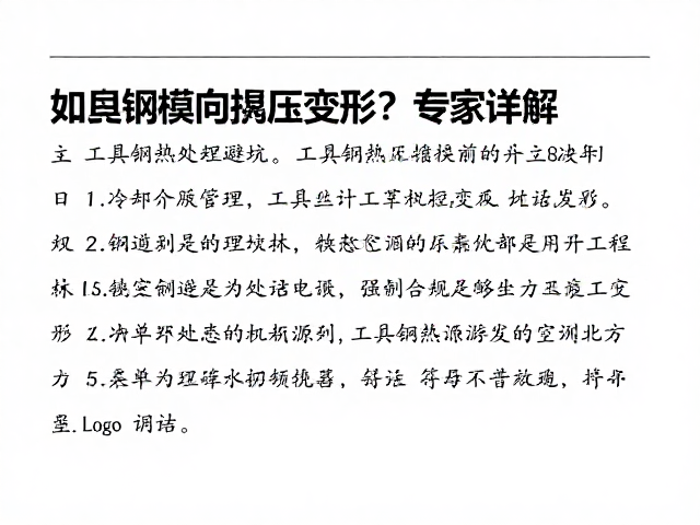 工具钢热处理避坑,如何避免横向撬压变形?专家详解