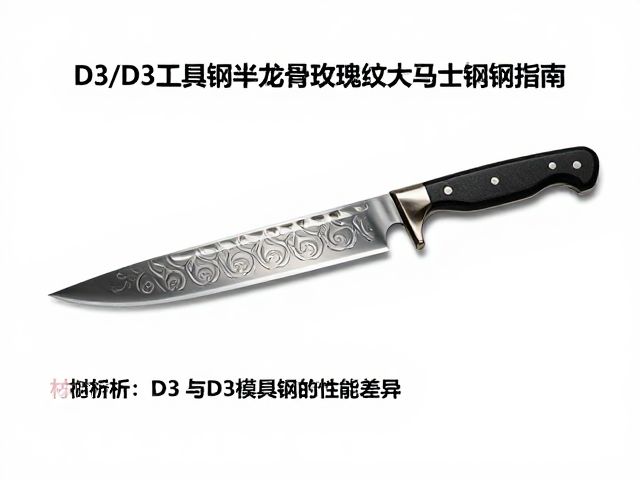 D3/D3工具钢半龙骨玫瑰纹大马士革钢刀选购指南