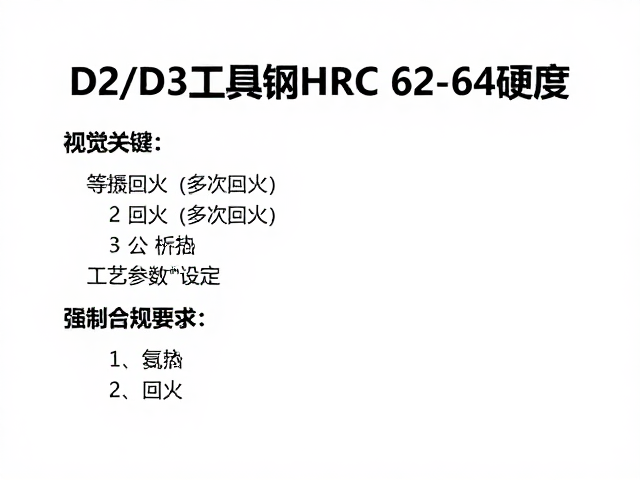D2/D3工具钢HRC 62-64硬度，回火处理关键工艺解析
