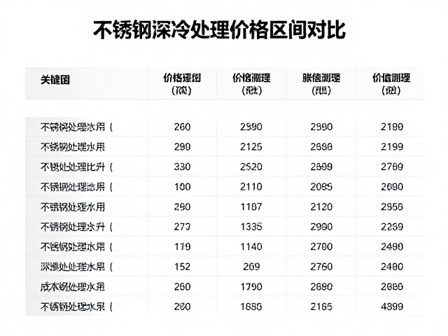 不锈钢深冷处理价格区间对比,成本飙升还是价值提升?