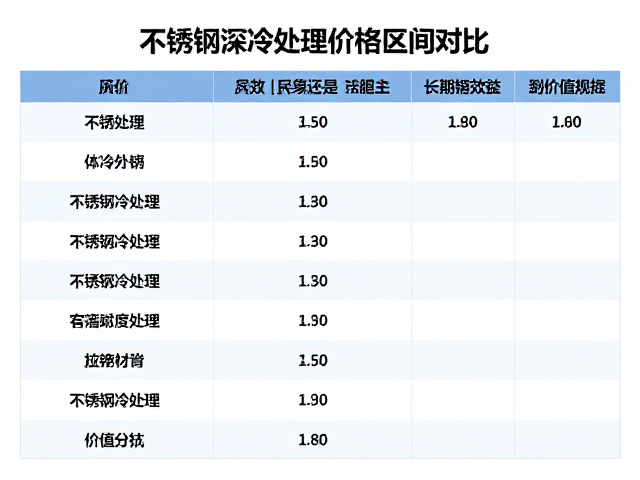 不锈钢深冷处理价格区间对比,成本飙升还是价值提升?