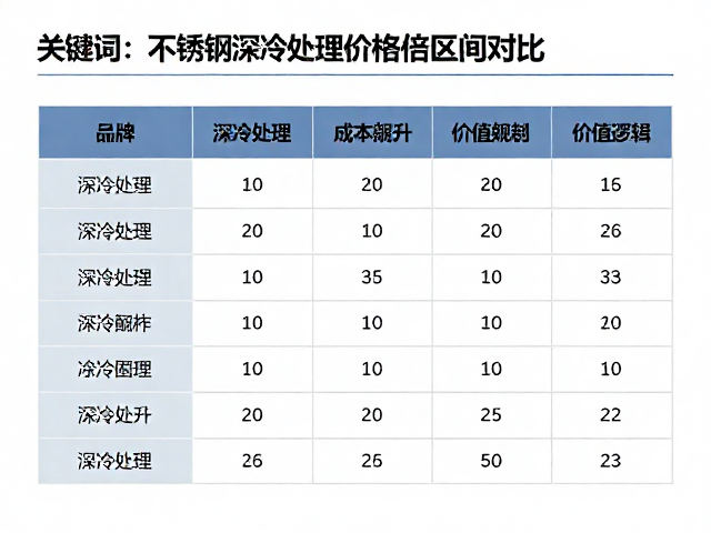 不锈钢深冷处理价格区间对比,成本飙升还是价值提升?