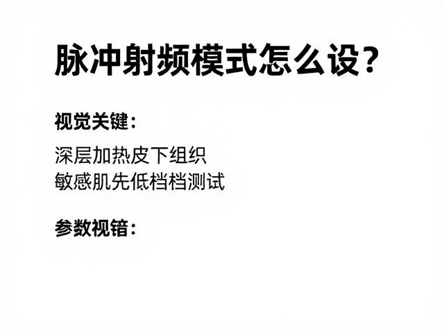 脉冲射频模式怎么设？深层加热皮下组织，敏感肌先低档测试